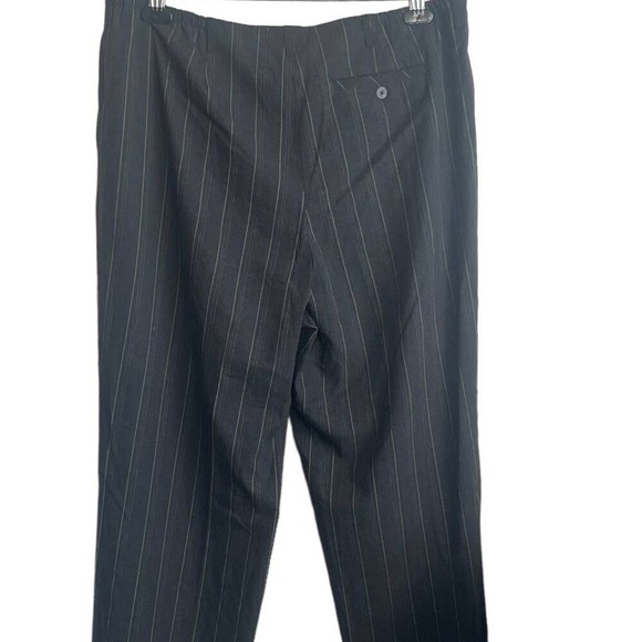 Vintage Talbots Women Pants 14W Black Pinstripe Wide Leg Trouser - Picture 2 of 10